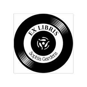 Ex libris vinyl record 	rubberstempel