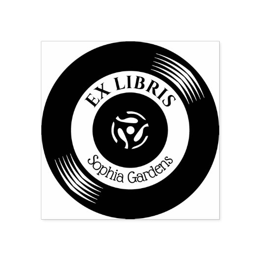 Ex libris vinyl record rubberstempel (Afrduk)