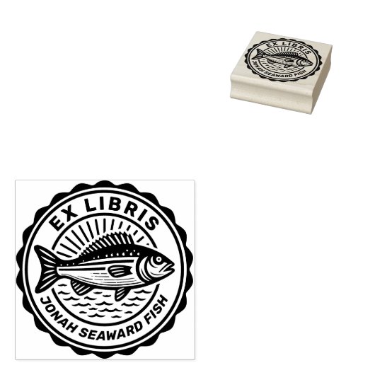 Ex Libris - Vis Rubberstempel (Gestempeld)