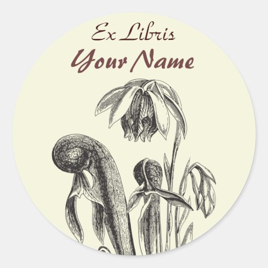 Ex libris vleesetende Planten Stickers (Voorkant)