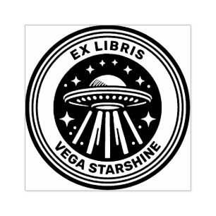 Ex Libris - Vliegende schotel Rubberstempel