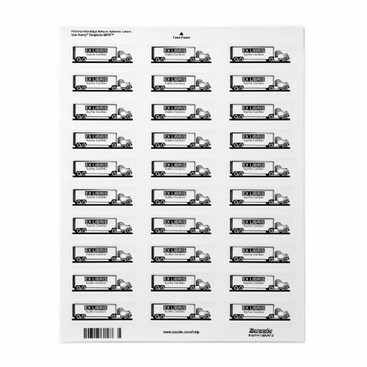 Ex Libris - Vrachtwagen Etiket (Full Sheet)