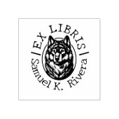 Ex Libris Wolfengezicht Aangepaste Naam Boek Rubberstempel (Afrduk)