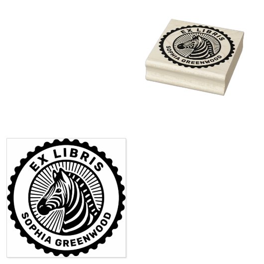 Ex Libris - Zebra Rubberstempel (Gestempeld)