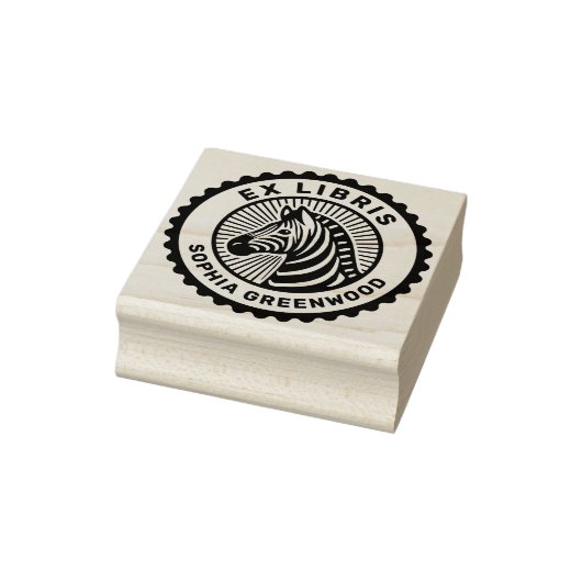 Ex Libris - Zebra Rubberstempel (Stempel)