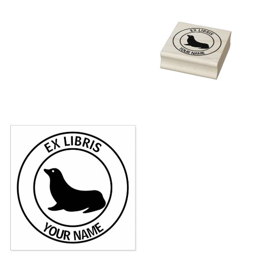 Ex libris zee leeuwenboekenplaat 	rubberstempel (Gestempeld)