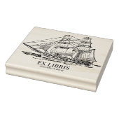 Ex Libris - Zeilend schip (Brig) Rubberstempel (Stempel)