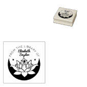 Ex Libris Zen Lotus Moon Boek Rubberstempel (Gestempeld)