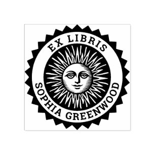 Ex Libris - Zon Gezicht Rubberstempel