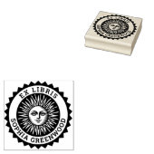 Ex Libris - Zon Gezicht Rubberstempel (Gestempeld)