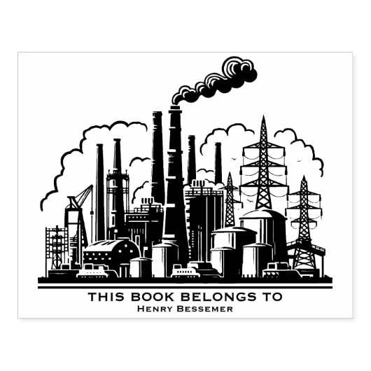 Ex Libris - Zware industrie Rubberstempel (Afrduk)