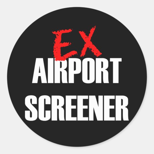 EX LUCHTHAVENSCHERM RONDE STICKER (Voorkant)