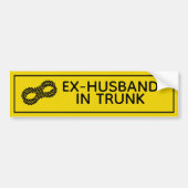 "EX-MAN IN KOFFER" Grappig Bumpersticker (Voorkant)