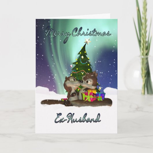 Ex-man Kerst Kaart - Eekhoorns (Voorkant)