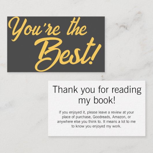 Examen des cartes de remerciements - Boîte à outil (Devant / Derrière)