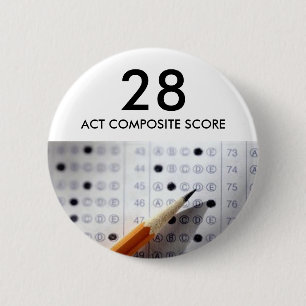 Examen, testen, handelen, 28, ACT COMPOSITE SCORE Ronde Button 5,7 Cm