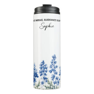 exas Bluebonnets met Vers Gepersonaliseerd Thermosbeker