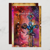 EXCALIBUR 1, helderrood, roze paars perkament Kaart (Voorkant / Achterkant)