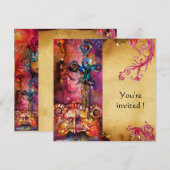 EXCALIBUR 3 , helder rood, roze paars perkament Kaart (Voorkant / Achterkant)