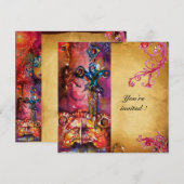 EXCALIBUR 3 , helderrood ,roze paars Kaart (Voorkant / Achterkant)