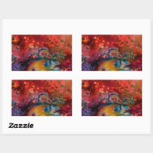 EXCALIBUR-dame van het meer, Rode Fantasy Rechthoekige Sticker (Vel)