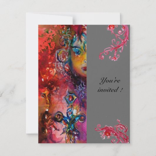 EXCALIBUR , helder rood grijs Kaart (Voorkant)