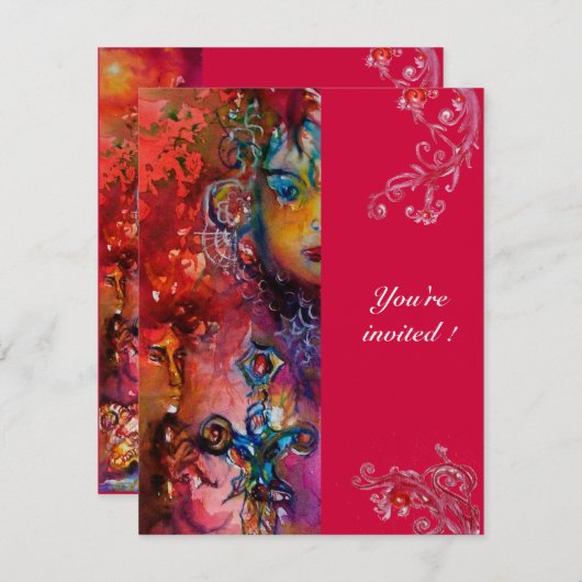 EXCALIBUR , helder rood paars blauw roze wit Kaart (Voorkant / Achterkant)