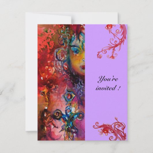 EXCALIBUR, helder rood, paars Kaart (Voorkant)