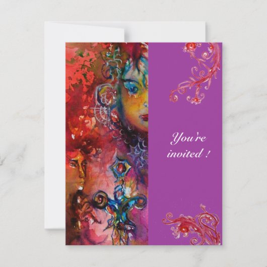 EXCALIBUR , helder rood , roze paars Kaart (Voorkant)