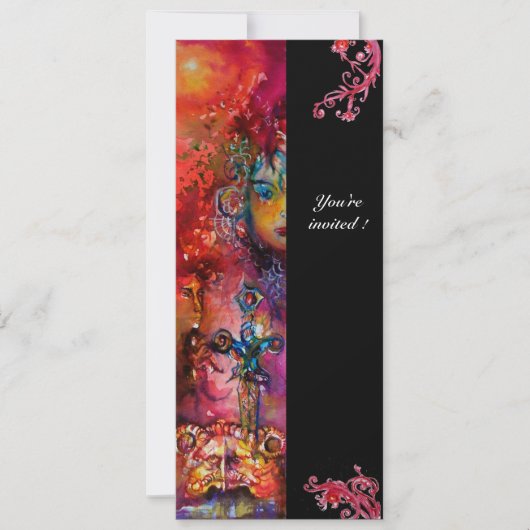 EXCALIBUR, helder rood, zwart Kaart (Voorkant)