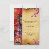 EXCALIBUR, helderrood, blauw perkament RSVP Kaartje (Achterkant)