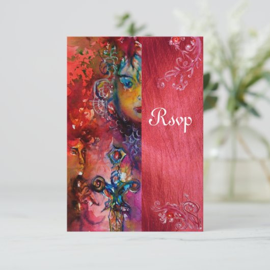 EXCALIBUR, helderrood ,blauw rsvp (Staand voorkant)