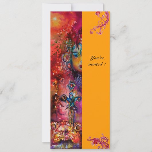 EXCALIBUR , helderrood ,roze blauw geel Kaart (Voorkant)