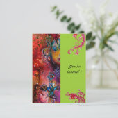 EXCALIBUR, helderrood, roze blauw groen Kaart (Staand voorkant)