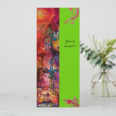 EXCALIBUR, helderrood, roze blauw groen Kaart (Staand voorkant)