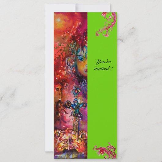 EXCALIBUR, helderrood, roze blauw groen Kaart (Voorkant)