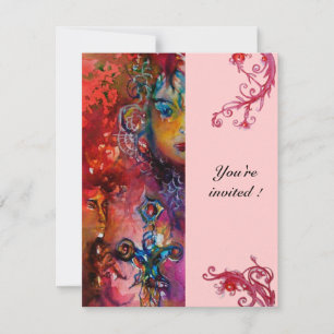 EXCALIBUR , helderrood ,roze Kaart