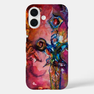 EXCALIBUR/MAGIC SWORD Fuchsia Red Pink Fantasy iPhone 16 Hoesje