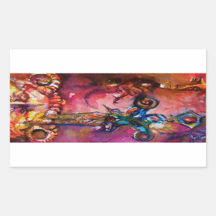 EXCALIBUR Magic Sword, Red Yellow Fantasy Rechthoekige Sticker