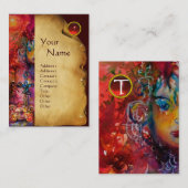 EXCALIBUR MONOGRAM Parchment, Red Ruby Gem Stone Visitekaartje (Voorkant / Achterkant)