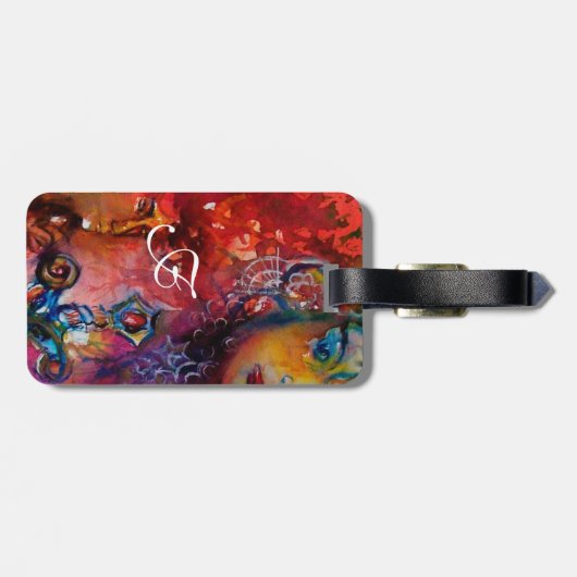 EXCALIBUR RED RUBY MONOGRAM paars blauw Bagagelabel (Achterkant horizontaal)