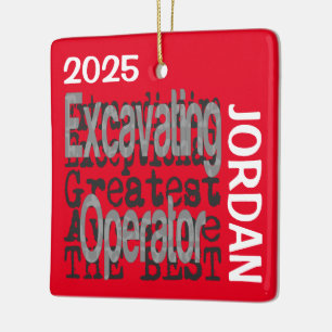 Excavating Operator Buitengewone DOUANE Keramisch Ornament