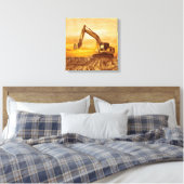 Excavator Canvas Art - Sunset Construction Scene (Insitu (Slaapkamer))