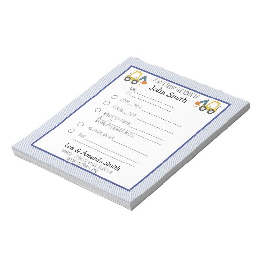 Excavator Construction School Note 1 child Notitieblok (Gedraaid)