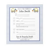 Excavator Construction School Note 1 child Notitieblok (Voorkant)