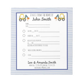 Excavator Construction School Note 1 child Notitieblok