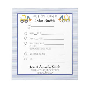 Excavator Construction School Note 1 child Notitieblok