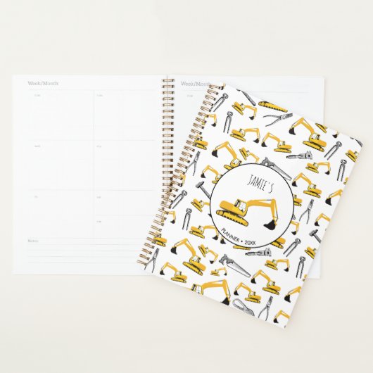 Excavator Construction Trucks Tools Planner (Display)