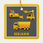 Excavator Dump Truck Construction Theme Kinder Roo Keramisch Ornament (Voorkant)