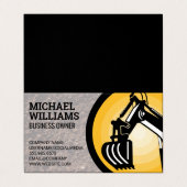 Excavator | Earth Mover-Logo Visitekaartjes (Buitenkant ongevouwen)